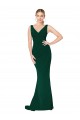 Long Sleeveless Stretch Crepe Midnight Green Mermaid Prom Dress Canada Online