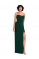 Long Sleeveless Stretch Crepe Midnight Green Sheath Prom Dress Canada Online