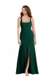Long Sleeveless Stretch Crepe Midnight Green Trumpet Prom Dress Canada Online