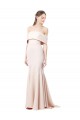 Long Sleeveless Stretch Crepe Nude Mermaid Off the Shoulder Prom Dress Canada Online