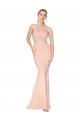Long Sleeveless Stretch Crepe Nude Mermaid Prom Dress Canada Online