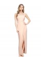 Long Sleeveless Stretch Crepe Nude Square Neck Sheath Prom Dress Canada Online