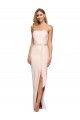 Long Sleeveless Stretch Crepe Nude Sheath Low Back Prom Dress Canada Online