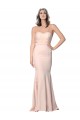 Long Sleeveless Stretch Crepe & Tulle Nude Sheath Prom Dress Canada Online