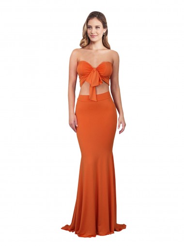 Long Sleeveless Spandex Orange Mermaid Prom Dress Canada Online