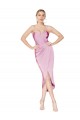 Knee Length Sleeveless Stretch Crepe Orchid Mermaid High Low Prom Dress Canada Online