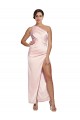 Long Sleeveless Silky Satin Pink A-Line Prom Dress Canada Online