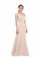 Long Sleeveless Stretch Crepe Pink A-Line V-Back Prom Dress Canada Online