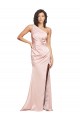 Long Sleeveless Silky Satin Pink Sheath Prom Dress Canada Online
