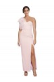 Long Sleeveless Stretch Crepe Pink Sheath Low Back Prom Dress Canada Online