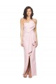 Long Sleeveless Stretch Crepe Pink Sheath Prom Dress Canada Online