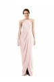 Long Sleeveless Stretch Crepe Pink Trumpet Halter Neck Prom Dress Canada Online