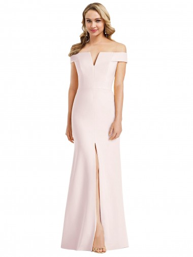 Long Sleeveless Stretch Crepe Pink Trumpet Prom Dress Canada Online