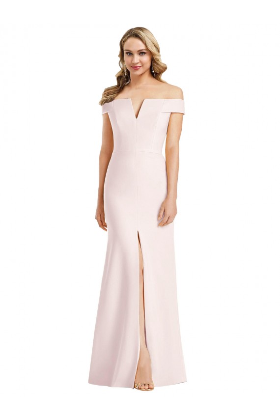 Long Sleeveless Stretch Crepe Pink Trumpet Prom Dress Canada Online