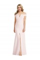 Long Sleeveless Stretch Crepe Pink Trumpet Prom Dress Canada Online