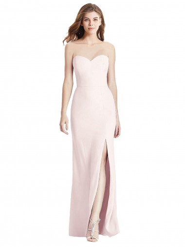 Long Sleeveless Stretch Crepe Pink Sweetheart Trumpet Prom Dress Canada Online