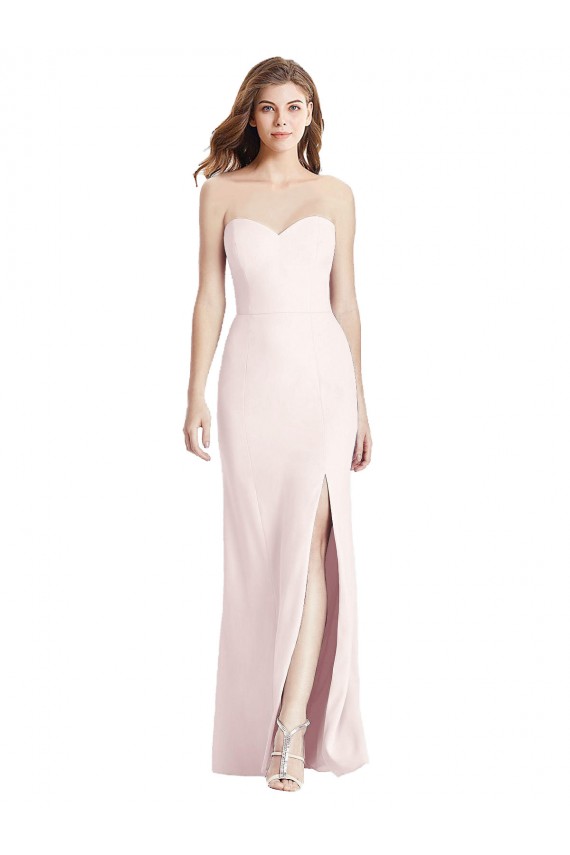 Long Sleeveless Stretch Crepe Pink Sweetheart Trumpet Prom Dress Canada Online