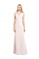 Long Sleeveless Stretch Crepe Pink Trumpet Keyhole Back Prom Dress Canada Online