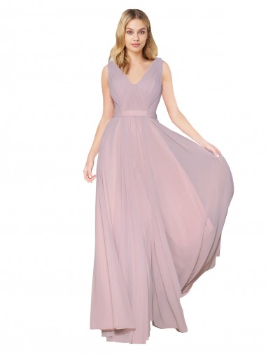 Long Sleeveless Soft Chiffon Primrose A-Line Prom Dress Canada Online