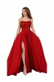 Long Sleeveless Spandex & Lace Red A-Line Prom Dress Canada Online