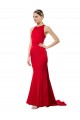 Long Sleeveless Stretch Crepe Red Mermaid Formal Evening Gown Canada Online