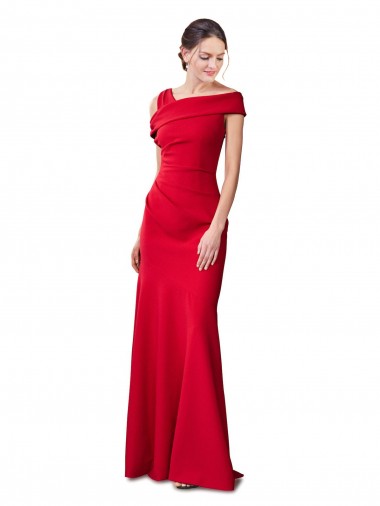 Long Stretch Crepe Red Mermaid Prom Dress Canada Online