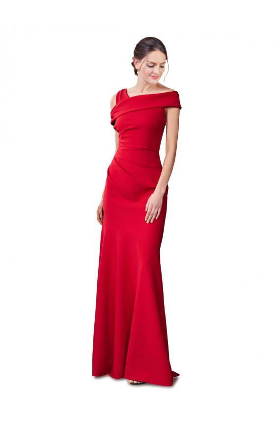 Long Stretch Crepe Red Mermaid Prom Dress Canada Online