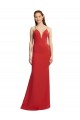 Long Sleeveless Stretch Crepe Red Spaghetti Straps Mermaid Prom Dress Canada Online