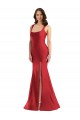 Long Sleeveless Silky Satin Red Mermaid Plus Size Formal Prom Dress Canada Online