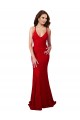 Long Sleeveless Lace Red Mermaid Open Back Prom Dress Canada Online