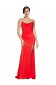 Long Sleeveless Stretch Satin Red Sheath Prom Dress Canada Online
