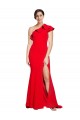 Sweep Train Sleeveless Stretch Crepe Red Sheath Prom Dress Canada Online