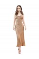 Midi Length Sleeveless Silky Satin Rose Gold Sheath Prom Dress Canada Online
