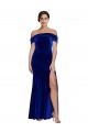 Long Sleeveless Stretch Velvet Royal Blue Mermaid Prom Dress Canada Online