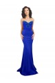 Long Sleeveless Stretch Crepe Royal Blue Mermaid Prom Dress Canada Online
