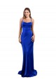 Long Sleeveless Silky Satin Royal Blue Sheath Prom Dress Canada Online