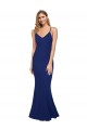 Long Sleeveless Stretch Crepe Royal Blue Sheath Prom Dress Canada Online