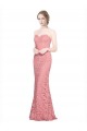 Long Sleeveless Lace Salmon Mermaid Sweetheart Prom Dress Canada Online