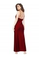 Long Sleeveless Silky Satin Burgundy Sheath Black Tie Prom Dress Canada Online