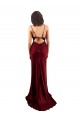 Long Sleeveless Silky Satin Burgundy Sheath Prom Dress Canada Online