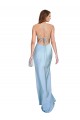Long Sleeveless Silky Satin Light Sky Blue Sheath Prom Dress Canada Online