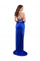 Long Sleeveless Silky Satin Royal Blue Sheath Prom Dress Canada Online