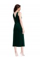 Midi Length Sleeveless Stretch Velvet Dark Green Sheath Prom Dress Canada Online