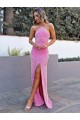 Long Sleeveless Velvet Sequin Sheath Halter Neck Prom Dress Canada Online
