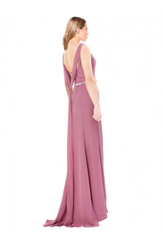 Long Sleeveless Soft Chiffon Sheath Prom Dress Canada Online