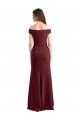 Long Sleeveless Stretch Crepe Burgundy Gold Sheath Prom Dress Canada Online