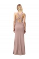 Long Sleeveless Stretch Crepe Dusty Pink Sheath Prom Dress Canada Online