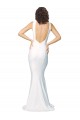 Long Sleeveless Stretch Crepe Ivory High Neck Sheath Prom Dress Canada Online