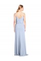 Long Sleeveless Stretch Crepe Light Sky Blue Sheath V-Back Prom Dress Canada Online