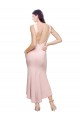 Midi Length Sleeveless Stretch Crepe Pink Sheath High Low Prom Dress Canada Online